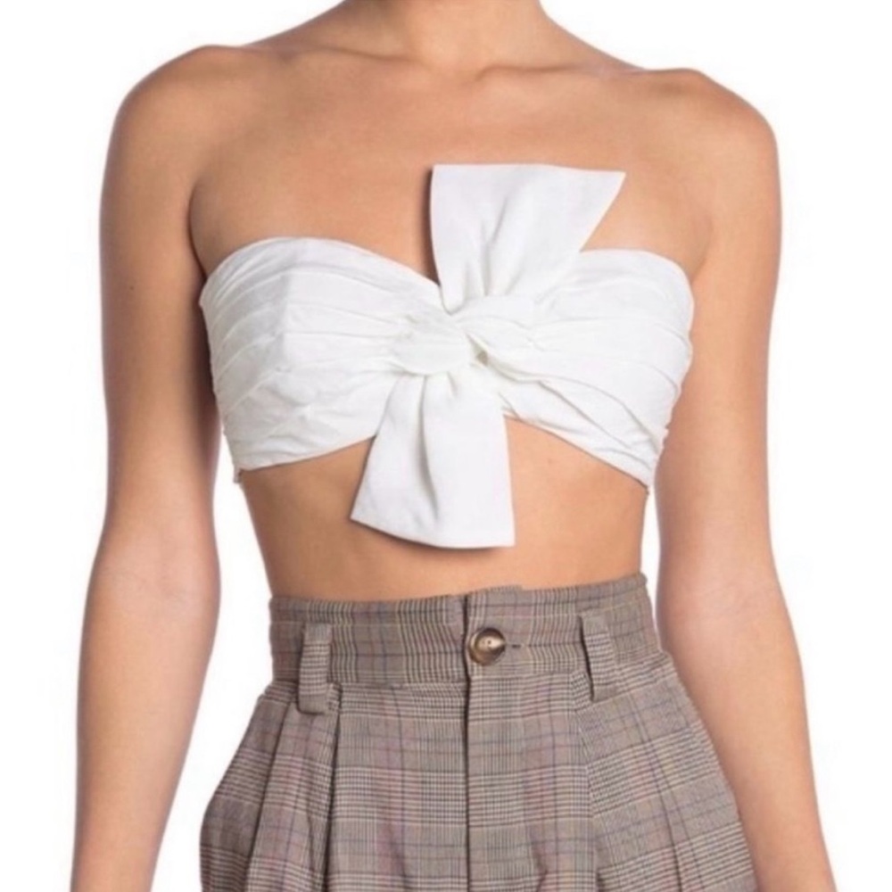 Ronny Kobo × Free People Lindsay Kristine SIZE S
White Ruched Bandeau Crop Top